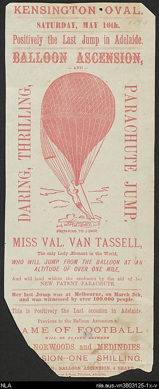 Val Van Tassell in Adelaide 1890